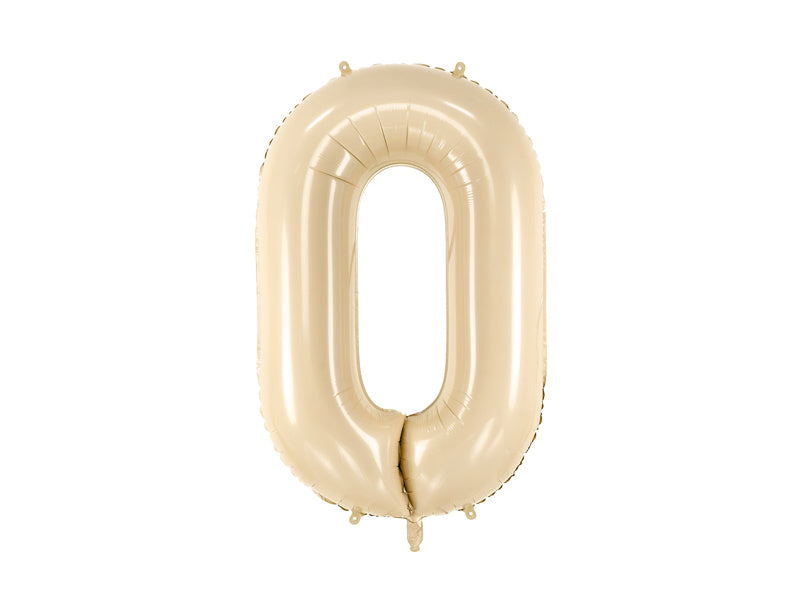 0 års figurballon beige tom 72 cm