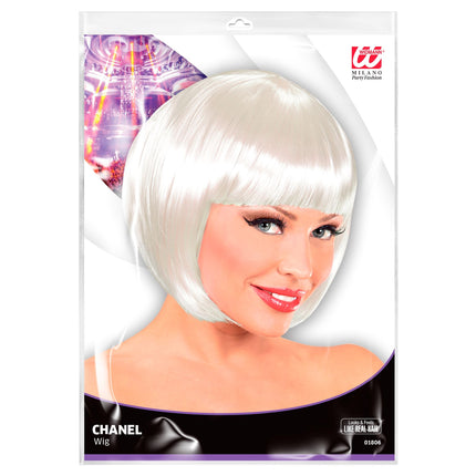 Hvid paryk Bobline