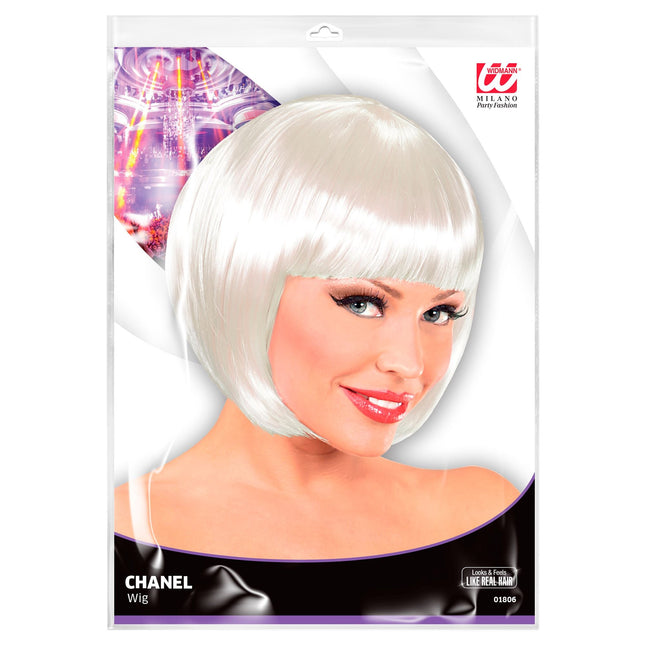 Hvid paryk Bobline
