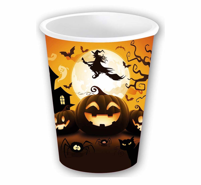 Halloween-kopper græskar 355 ml 6 stk