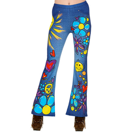 Hippie 60S Legging blå til damer