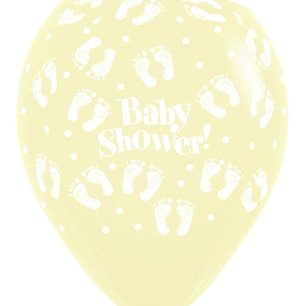 Balloner Baby Shower Footprints Pastel Matte Mix 30cm 25stk