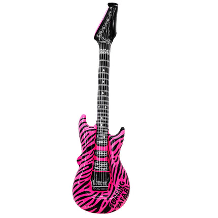 Zebra falsk guitar pink oppustelig 1,05 m