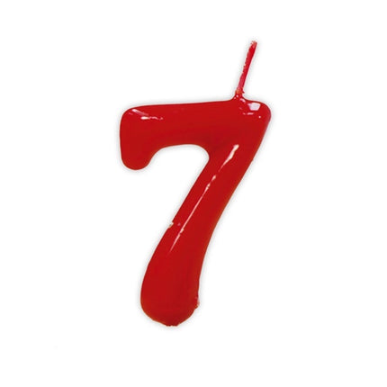 Rødt stearinlys 7 år 5,5 cm