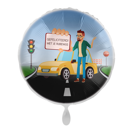 Kørekort Helium Ballon Mænd Rund Tom 43cm