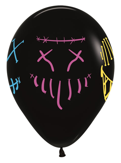 Balloner Masker Neon Blæk Sort 30cm 25stk