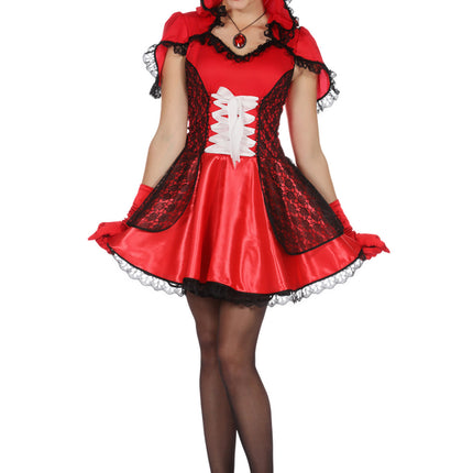 Kjole med hætte til kvinder, rød