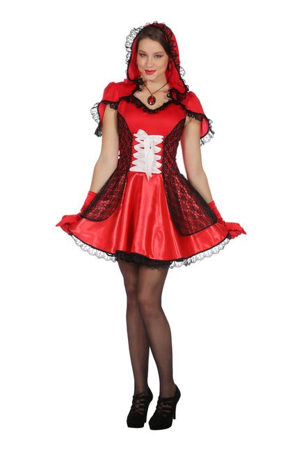 Kjole med hætte til kvinder, rød