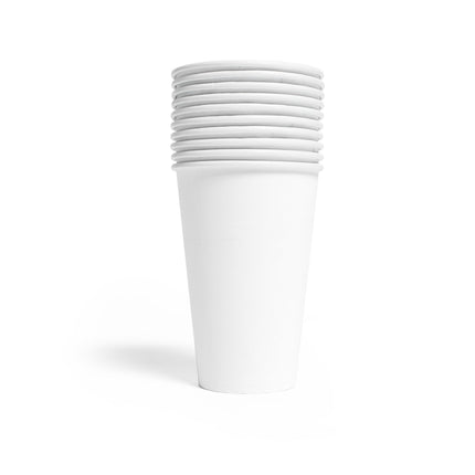 Hvide bægre af papir 350 ml 10 stk