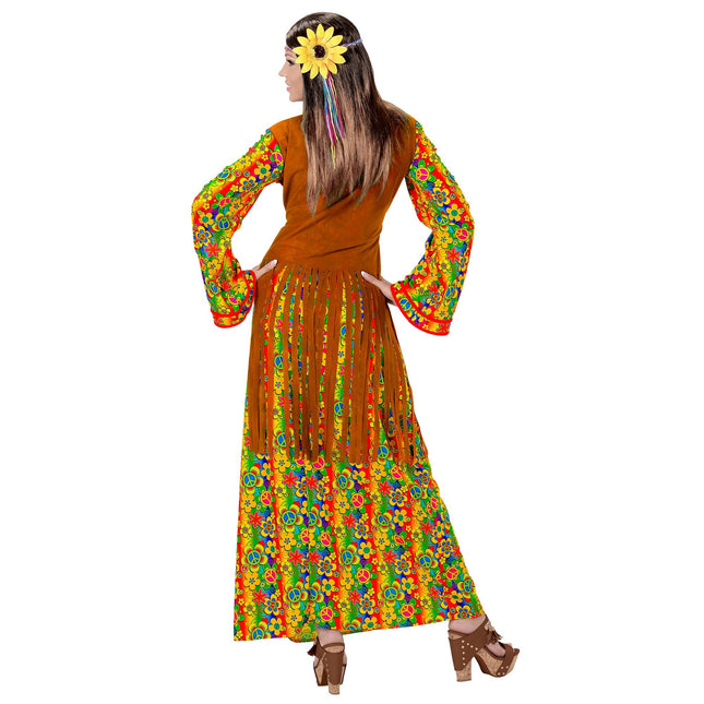 Hippie 60S-kjole til damer med vest