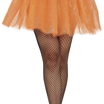 Orange tutu til damer med glitter 40 cm