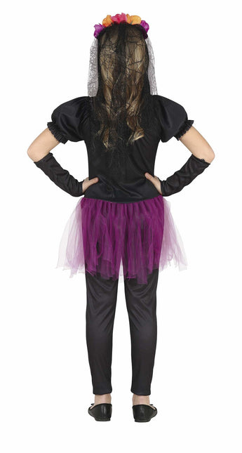 Dia De Los Muertos-kostume pige