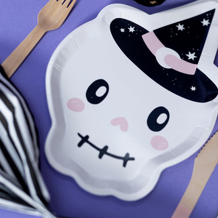 Halloween-tallerkener Dødningehoved 27cm 6stk