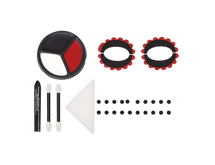 Dia De Los Muertos-sminkesæt med 8 dele