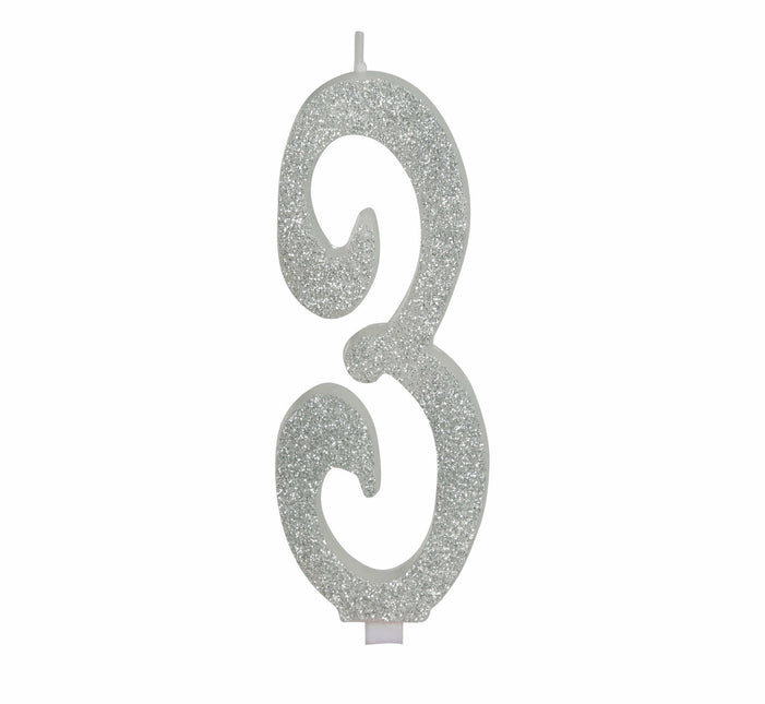 Sølvlys 3 år Glitter 12,5 cm