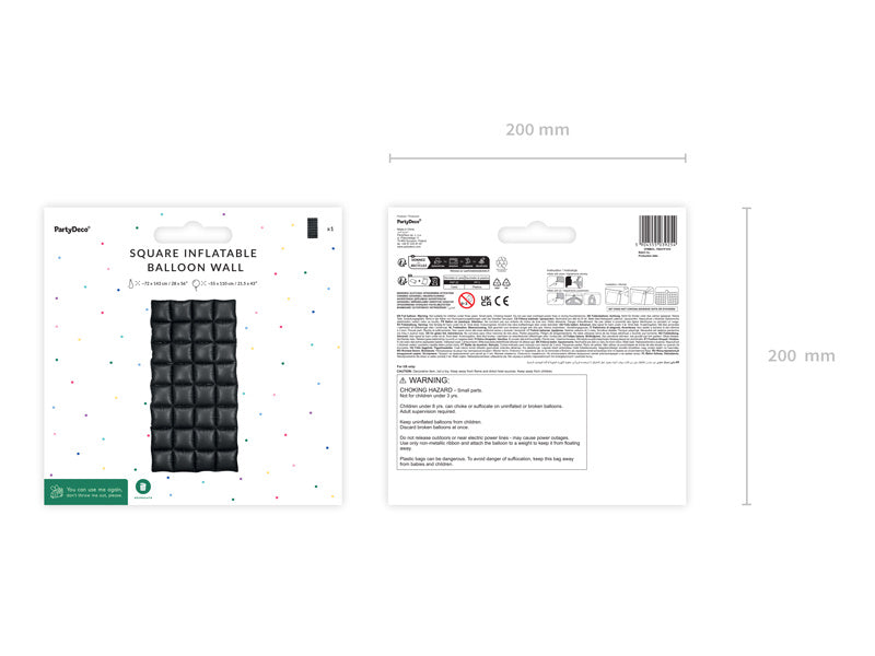 Zwarte Ballonnen Muur 1,43m