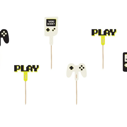 Gaming Party Cupcake Toppers 10,5 cm 6 stk