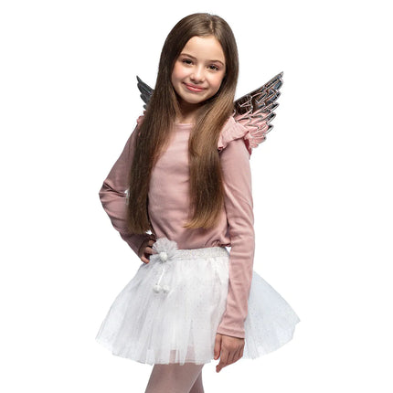 Engel tilbehørssæt hvid sølv pige