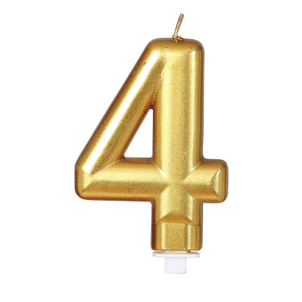 Guldlys 4 år metallisk 8 cm