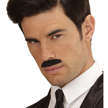 Sort falsk overskæg 7 stk