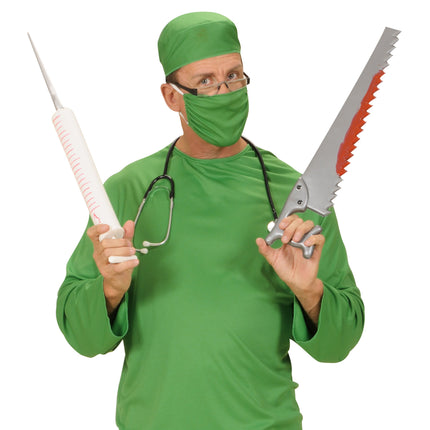 Sølvfarvet falsk sav 55 cm