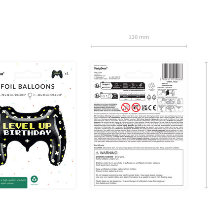 Heliumballon til spilfest, tom, 60 cm