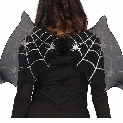 Sort flagermus med halloweenvinger, 60 cm