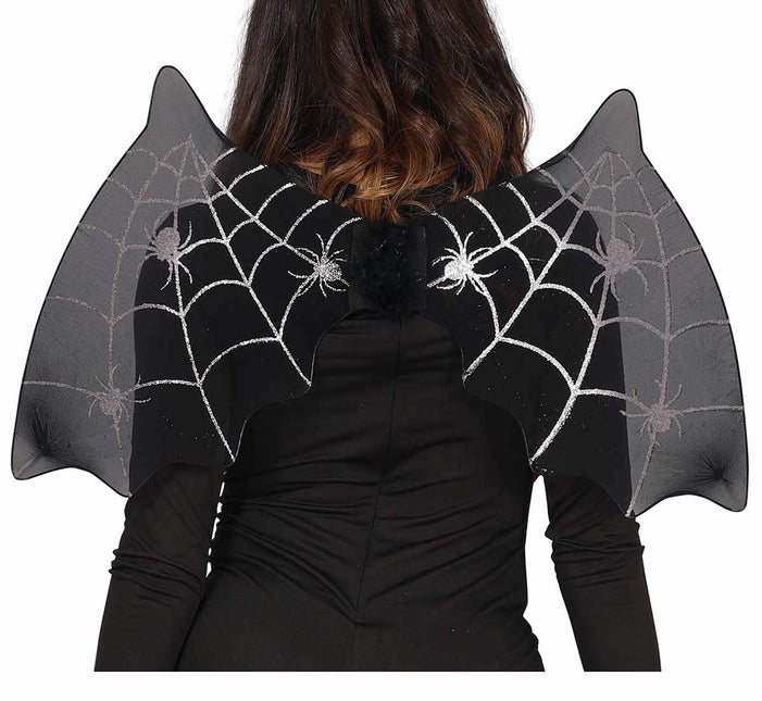 Sort flagermus med halloweenvinger, 60 cm