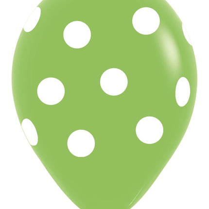 Balloner White Polka Dots Mix 30cm 25stk