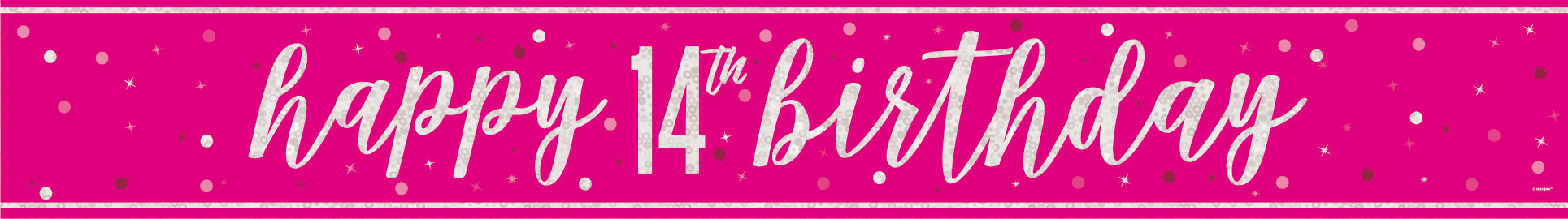 Happy Birthday Banner Roze 14 Jaar 2,74m