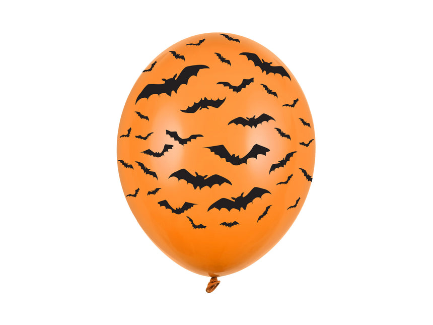 Halloween-balloner med flagermus 30 cm, 50 stk