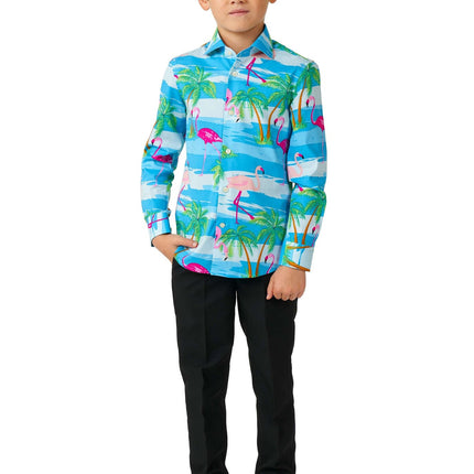 Hawaii Flamingo Skjorte Dreng <tc>OppoSuits</tc>