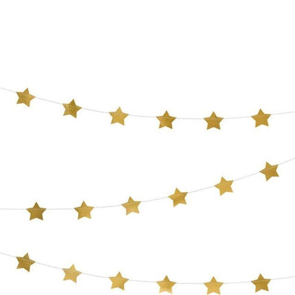 Stjerneguirlande guld 3,6 m