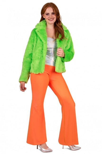 Flared Trousers Neon Orange