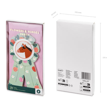 Hesteinvitationer 19,5 cm 6 stk