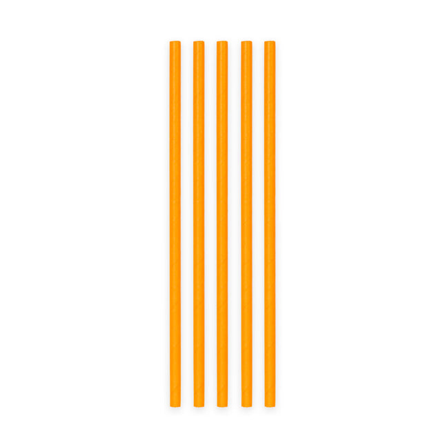 Orange sugerør af pap 20 stk