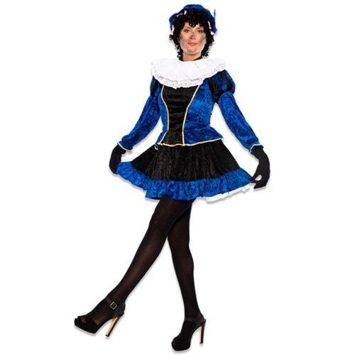 Pietenpak-kjole med underkjole blå