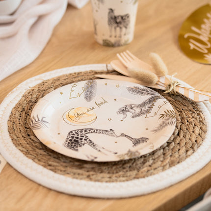 Fødselsdagstallerkener Safari 18cm 8stk