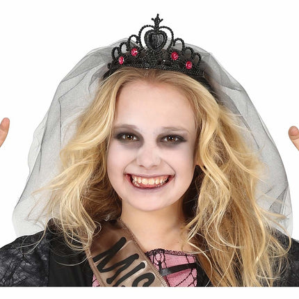 Halloween-hårbånd prinsesse med slør