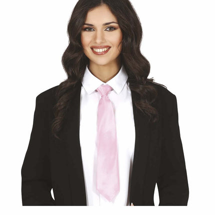 Lyserødt slips 40 cm