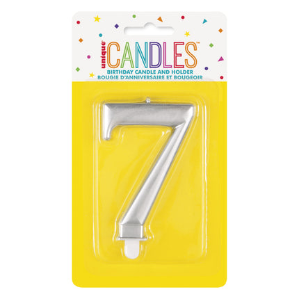 7 års stearinlys sølv