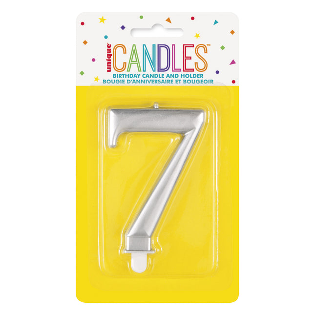 7 års stearinlys sølv