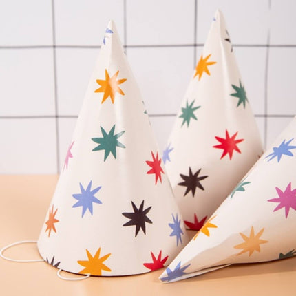 Star Party Hats Farvede 6 stk