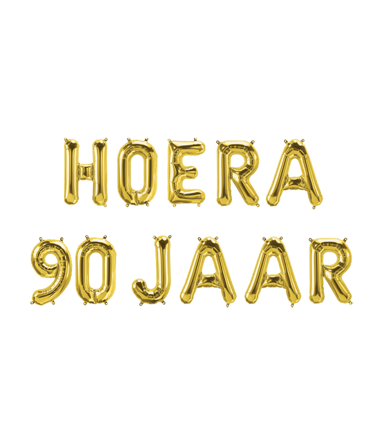 Gouden Ballonnen Set 90 Jaar Hoera 1,9m