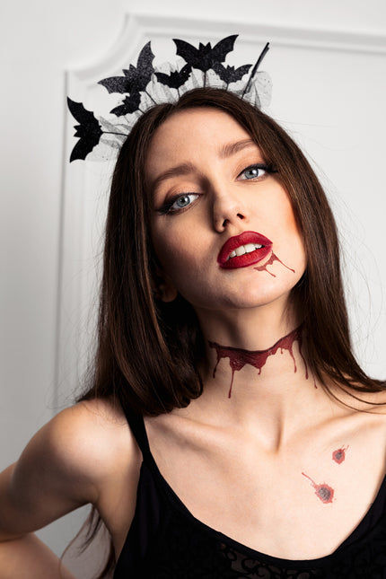 Halloween-hårbånd med flagermus 22 cm