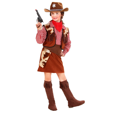 Cowgirl pige kostume 6 dele