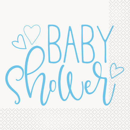Baby Shower Servietter Blå 16 stk