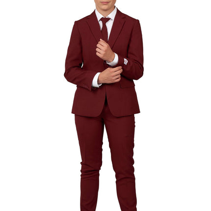 Bordeauxrødt jakkesæt, dreng, teenager <tc>OppoSuits</tc>