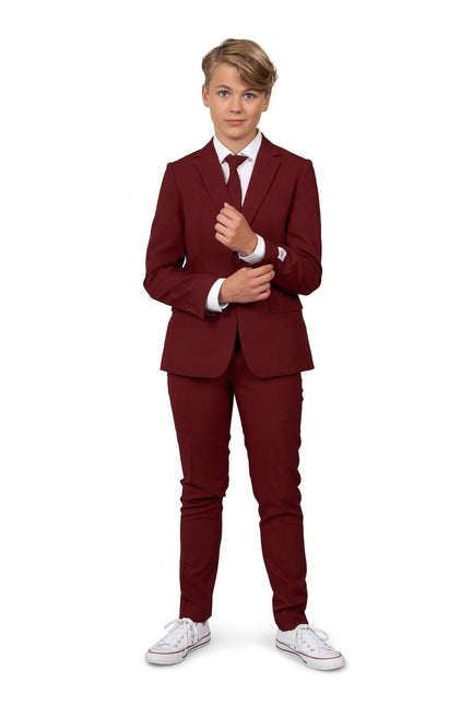 Bordeauxrødt jakkesæt, dreng, teenager <tc>OppoSuits</tc>