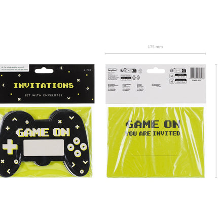 Indbydelser til spilfest 16 cm 6 stk